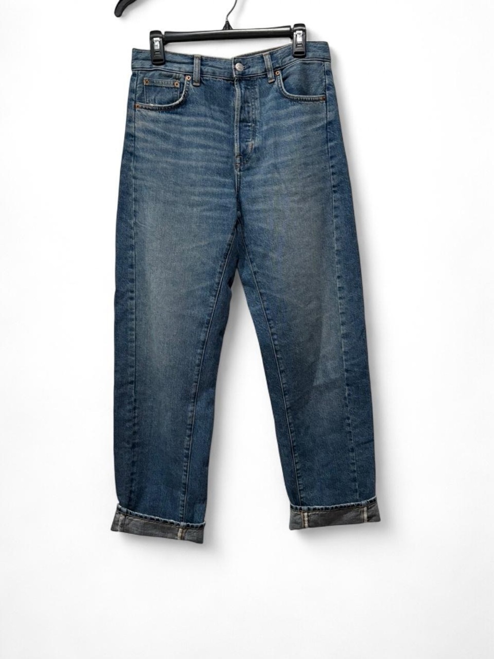 Madewell Pieced Barrel-leg Washed Blue Jeans